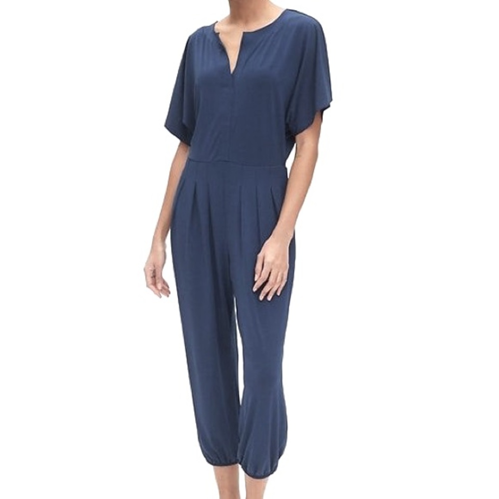 GAP Kimono Sleeve Jumpsuit XS petite BLUE